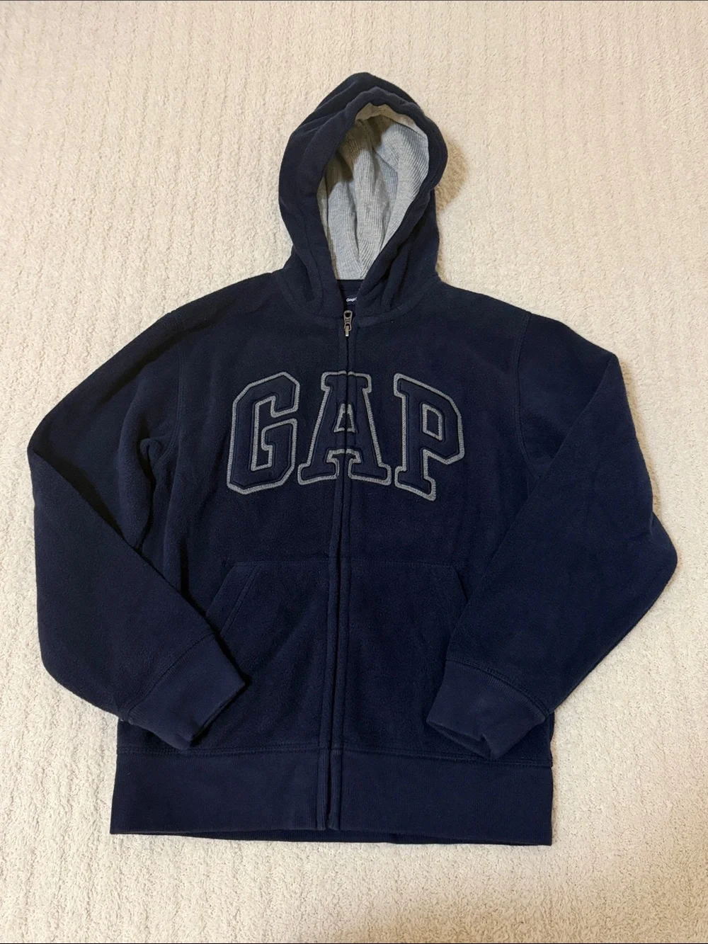 GAP Navy Hooded Fleece Zip-Up Jacket